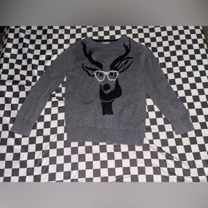 Old navy size 5 deer wearing glasses sweater